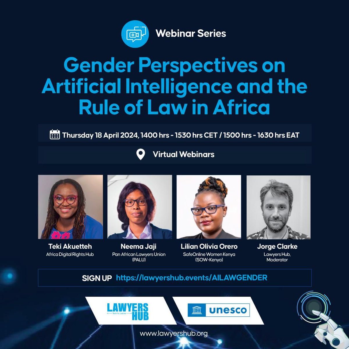 Understand and unlock the potentials and opportunities Artificial Intelligence has on the Rule of Law from an African context. 📅 TODAY 🕒 15:00hrs EAT 🔗 Join the conversation: lawyershub-org.zoom.us/meeting/regist… Unlock the potentials and opportunities AI offers for legal frameworks and…