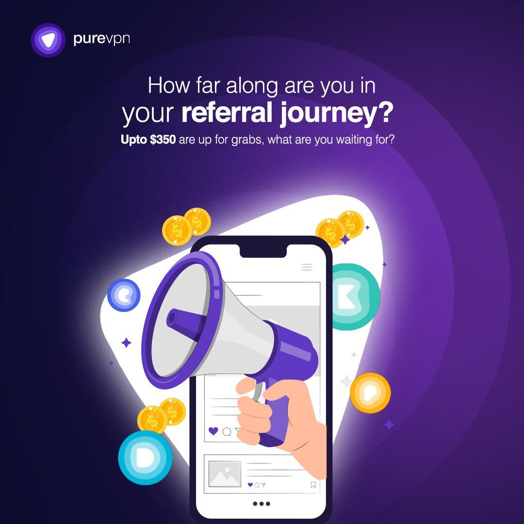 Sharing is caring, especially when it comes to online security with PureVPN. Refer a friend and reap the rewards. Start today: official.purevpn.com/3U5AGcP #CyberSecurity #DataSecurity #DataPrivacy #ReferralProgram #RewardsProgram