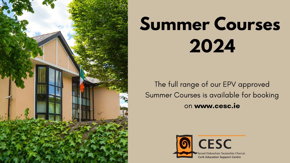 The full range of our EPV approved Summer Courses is now available for booking! You will find all of the details on our website: cesc.ie/cpd-courses/su… #SummerCourse #SummerCourses #Edchatie #EPVapproved