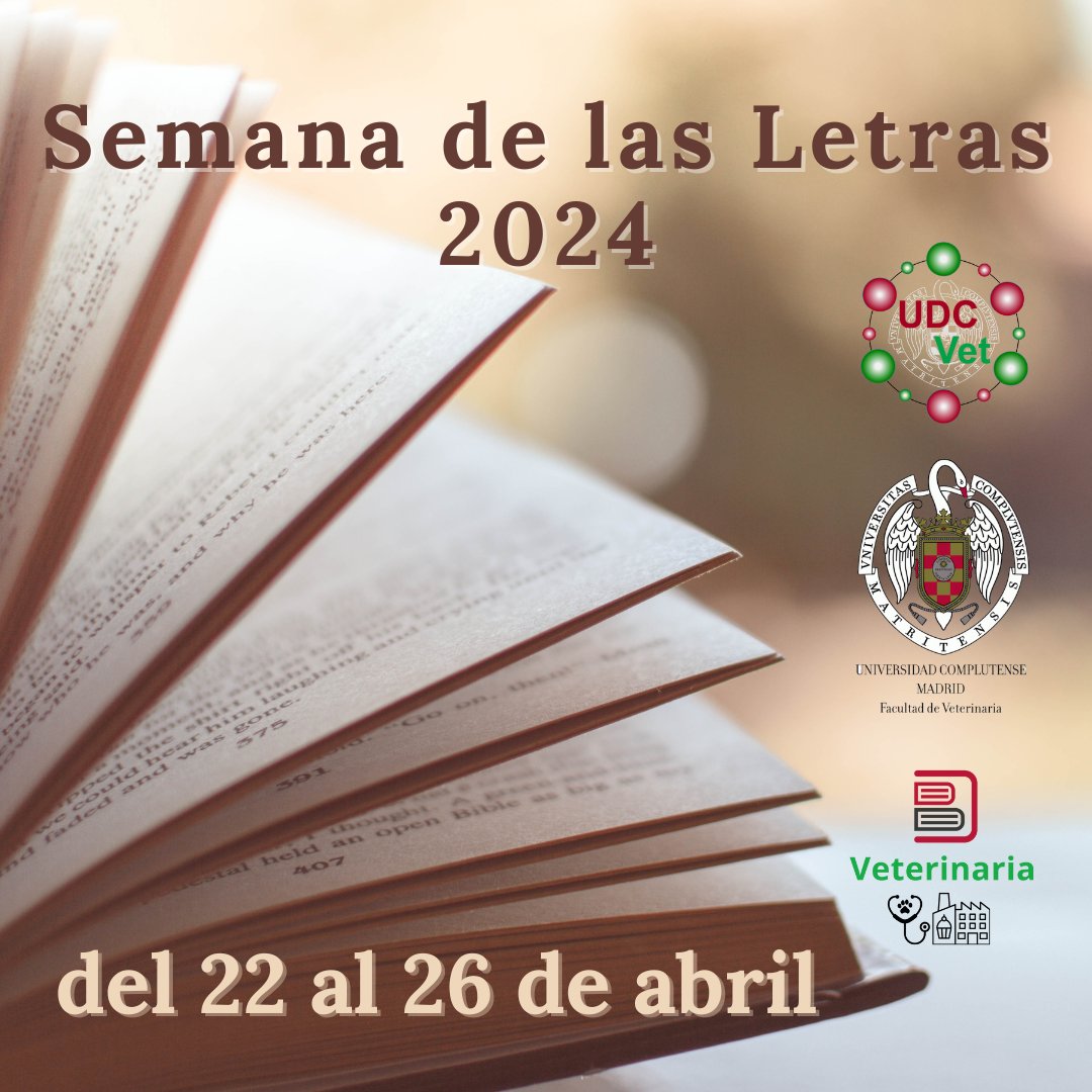 BucVet's tweet photo. 📢 #estuvets y #estucytas !!
📚Con motivo del día del libro (23 de abril), la próxima semana, la @udcvet y @buc_vet os tendremos preparada una serie de actividades que tendrán lugar en la Facultad de Veterinaria.
Estad atentos a las redes!🔥
#diadellibro2024
#EstaPasandoEnVetUCM https://t.co/RPgPg38TYi