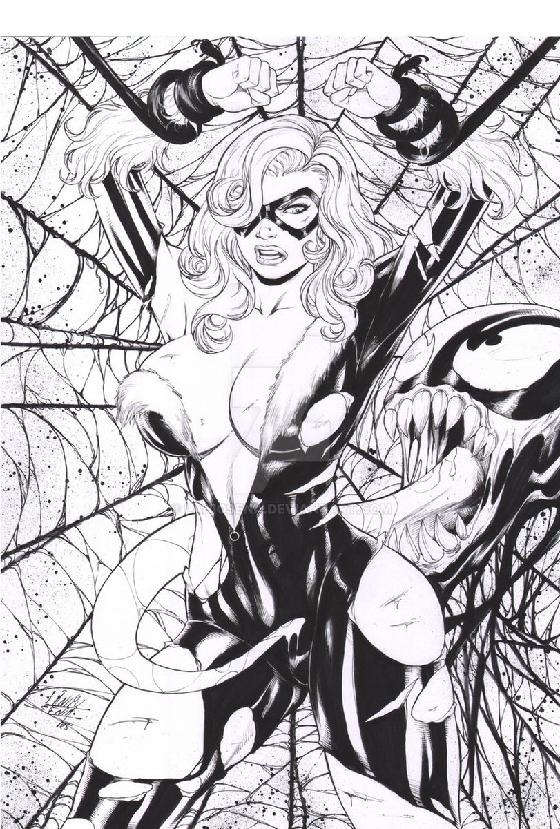 Black Cat- COVER 😱 #blackcat #blackcats #comics #blackcatlove #feliciahardy #venom #artdrawing #artedigital #ink