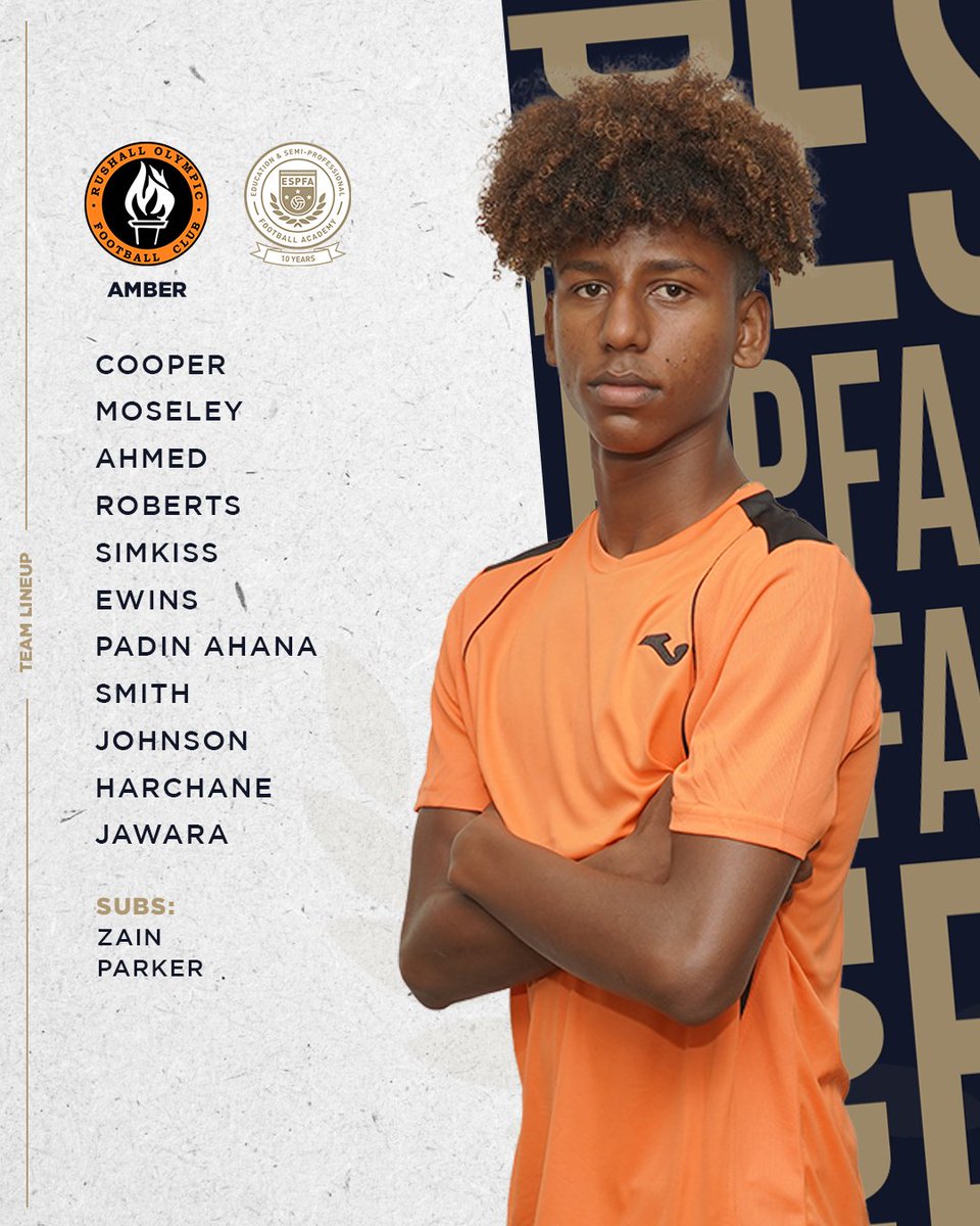 ESPFAcademy's tweet photo. #MatchweekTwentySeven TEAM LINE-UP: ESPFA West Midlands (@ROFCOfficial Amber) https://t.co/AJO1jooXys