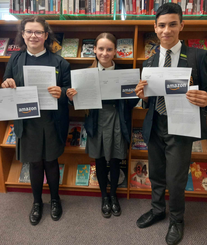 Congratulations to Leah (8LM), Evelyn (9M) and Mohammed (8LM), who have won our World Book Day 'short story' Competition. All three pupils have received an Amazon voucher in recognition of their wonderful work! 👏📚