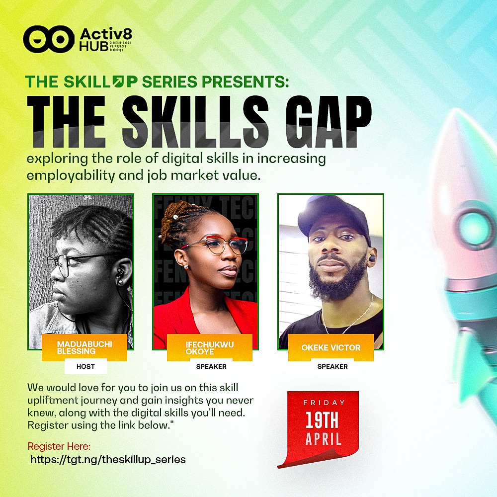 Are you ready to bridge the gap and unlock new opportunities in the digital age? 

Join in, this Friday, as we delve into the critical role of digital skills in shaping employability and market value. 

REGISTER FOR FREE! tgt.ng/theskillup_ser…

#theskillup_series
#Digitalskills