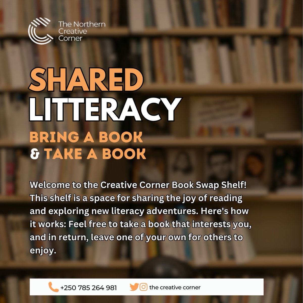 Creativ_Corner's tweet photo. Today, we will be launching our Book Swap Box. Here, you will always have a chance to bring and exchange your book for a new one, thus sharing literacy adventures with other book lovers. Feel free to pass by, drop your book, and pick one of your choice.
#RwOT #RwOX #books https://t.co/tgNMLHBCgo