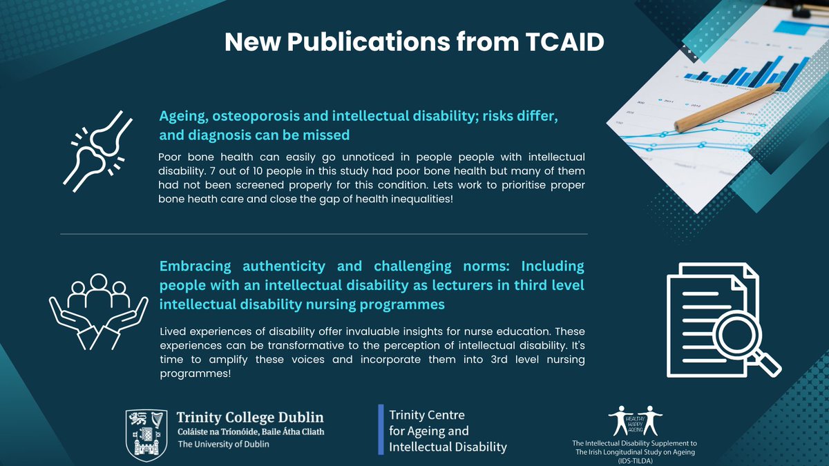 📢 New Publications from TCAID! Read more about: 🦴Prioritising bone health for people with intellectual disabilities: doi.org/10.1111/bld.12… 👩‍🏫Incorporating people with intellectual disabilities as lecturers at 3rd level: doi.org/10.1016/j.nedt…
