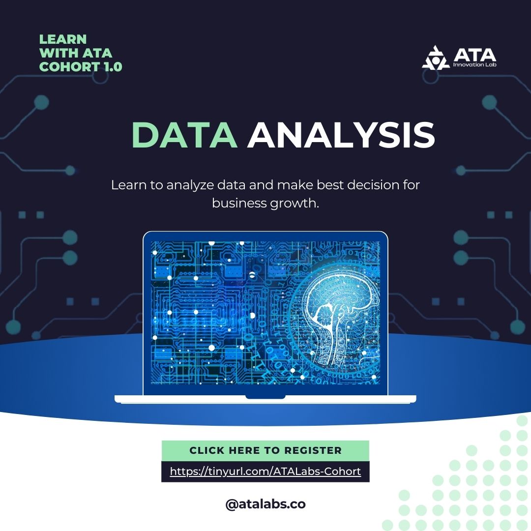 ata_labs's tweet image. Hey everyone,  

Are you ready to launch into the world of data analytics?   

Join ATA COHORT 1.0 today: tinyurl.com/ATALabs-Cohort   

We&apos;re your ticket to success.  
Let&apos;s kickstart your journey.  

#DataAnalysis101 
#CareerGrowth 
#DataAnalyticsCourse 
#Innovatewithata 
#ATA