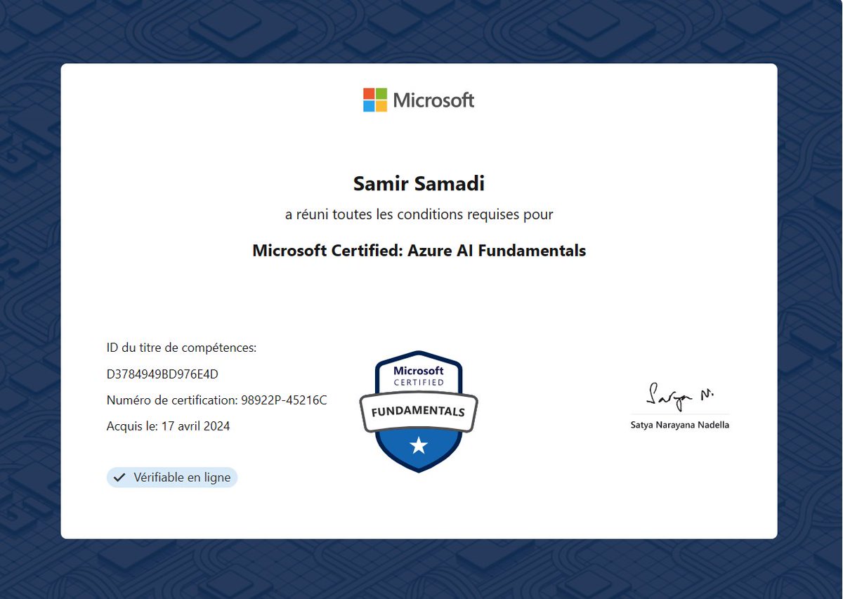 One more 🚀 Microsoft Certified: Azure AI Fundamentals 
#AI900