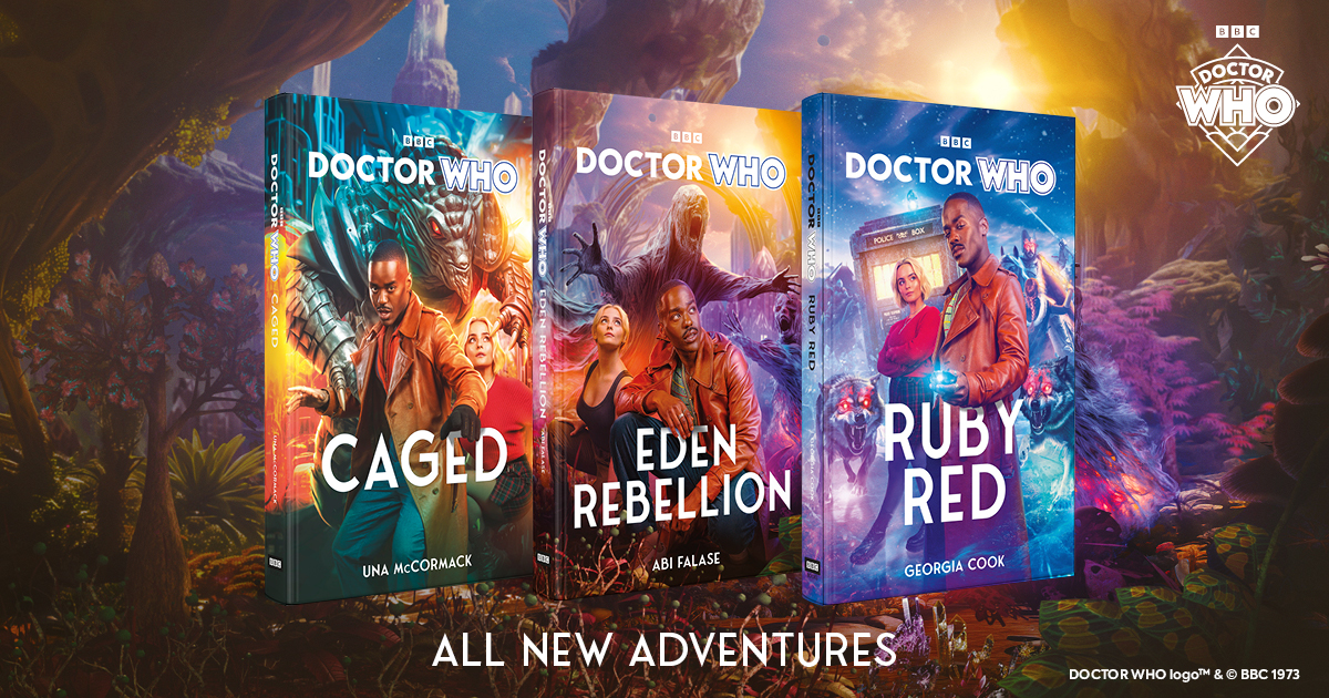 Three all-new adventures for the Doctor and Ruby, coming to your bookshelf! ✨📚

#DoctorWho: CAGED, EDEN REBELLION and RUBY RED, all coming to hardback and audiobook in 2024 ❤️❤️