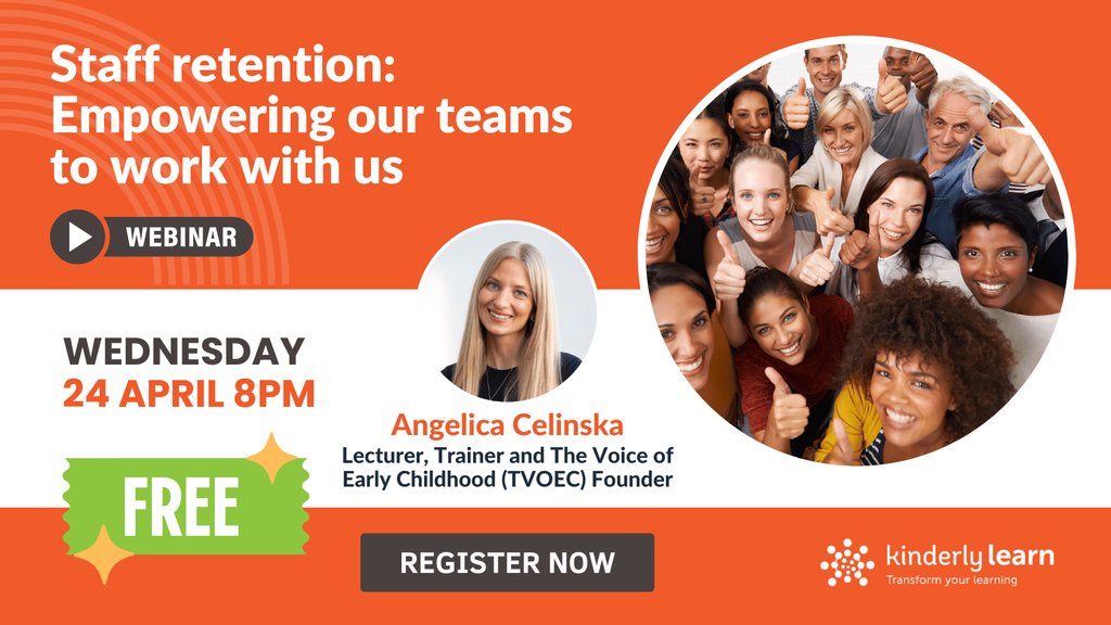 📣FREE CPD 📣 Struggling to retain staff? Don't fret @Angelica22ac will give you practical recommendations of how #earlyyears leaders can ensure their teams feel empowered to continue working in their setting 💪🏼
kinderly.co.uk/event/angelica… #eysharing #teamearlychildhood #eytagteam