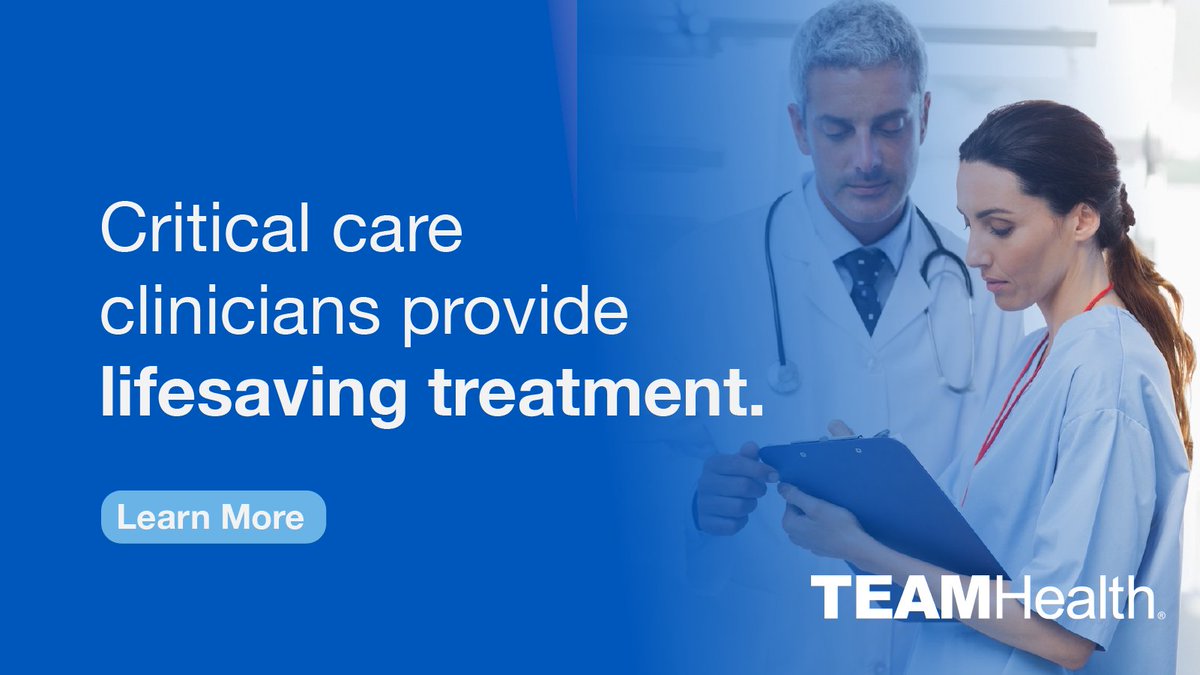 When it comes to critical care, every moment counts. Every day, TeamHealth critical care clinicians deliver lifesaving treatment to the patients who need it most. Learn more about our critical care services: bit.ly/3Q0Hjvg