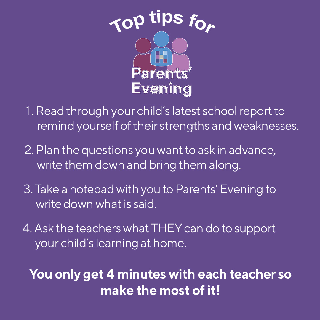 Parents' Evening is a chance for parents to find out more about how their child is progressing and how they can support their learning. Ahead of Year 10 Parents' Evening next week, here are some useful tips to help parents get the most out of the evening. #TogetherWeSucceed