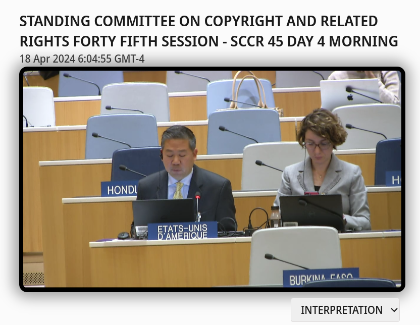 #sccr45   US opposing proposal by GRULAC to look at how artists are exploited and impacted by unfair contracts, or competitions issues.  Wants committee to push countries to join and implement rights owner treaty obligations.