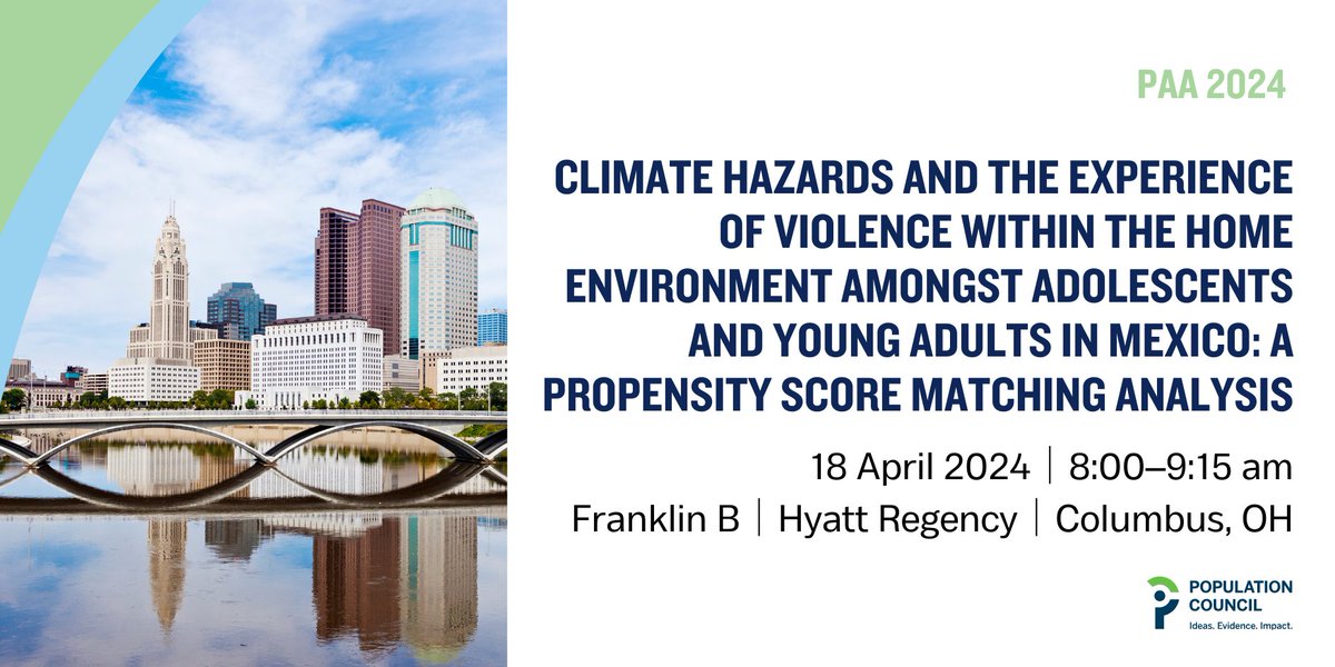 Starting in 1 hour at 8 am, 2 great talks by Council colleagues at #PAA2024! Jack DeWaard will present on the #Migration Intersections Grid (Union E Room) and Ricardo Regules García will discuss #climate hazards and violence in the home in Mexico (Franklin B Room).