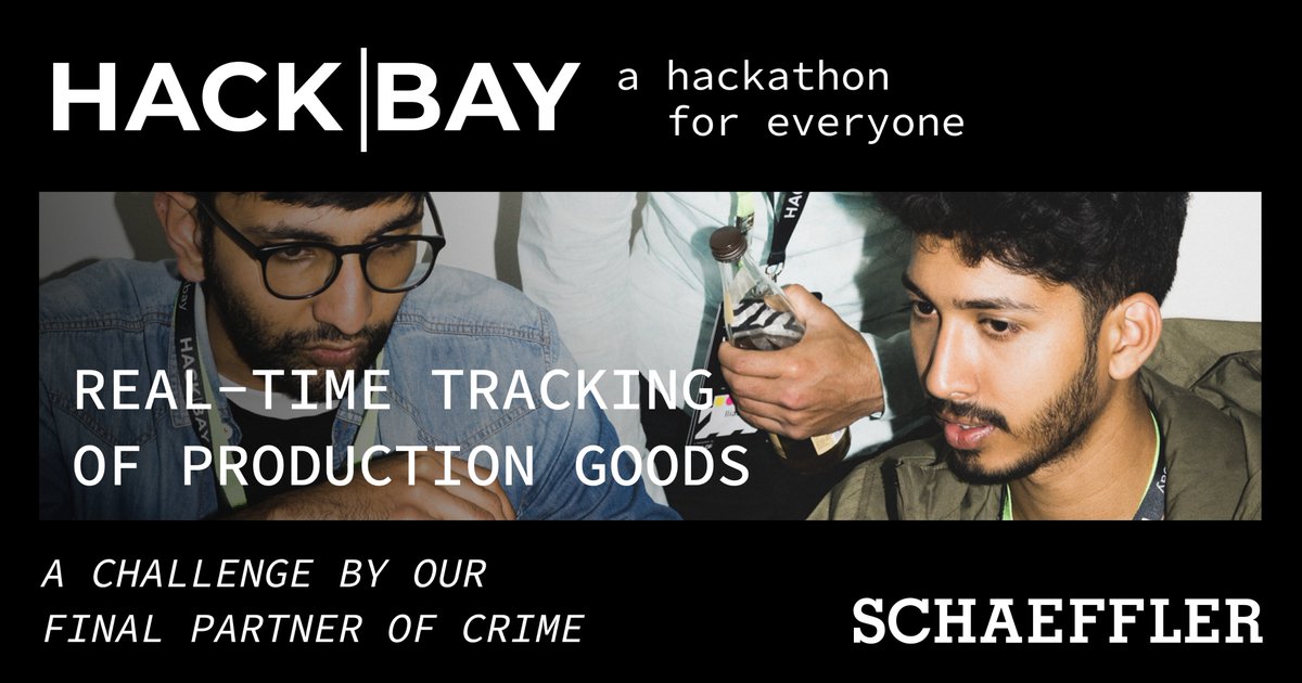 Our 3rd HACK|BAY challenge by @Schaeffler is live 🥁: Support them by creating a real-time tracking solution of production good components to increase transport efficiency.

Check hackbay.de for details and to get your ticket🎟️ #hackathonforeveryone