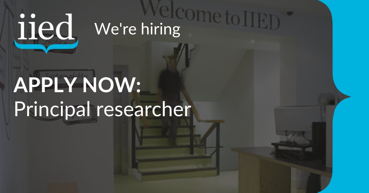 WE'RE HIRING: Urban climate resilience lead and principal researcher --&gt; ow.ly/Ugx350RiRIr

We're seeking someone with wide-ranging #urban research experience on multi-country, multi-year projects with a variety of partners. Find out more and apply by 30 April.