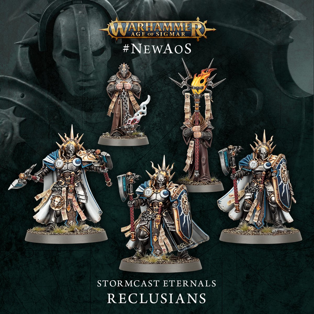 The gang's all here – Reclusians are accompanied into battle by Memorians. Which is your favourite of the new miniatures? #WarhammerCommunity #NewAoS