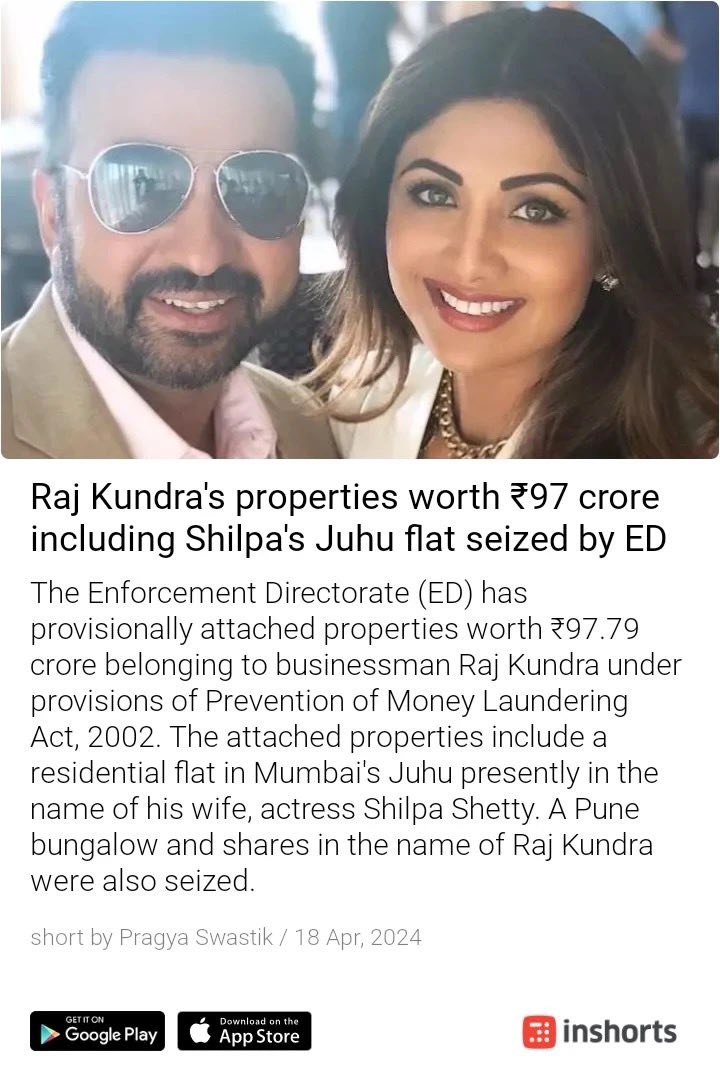ED, Mumbai has provisionally attached immovable and movable properties worth Rs 97.79 crores belonging to Ripu Sudan Kundra aka Raj Kundra under the provisions of PMLA, 2002. The attached properties include a Residential flat situated in Juhu presently in the name of Smt. Shilpa…