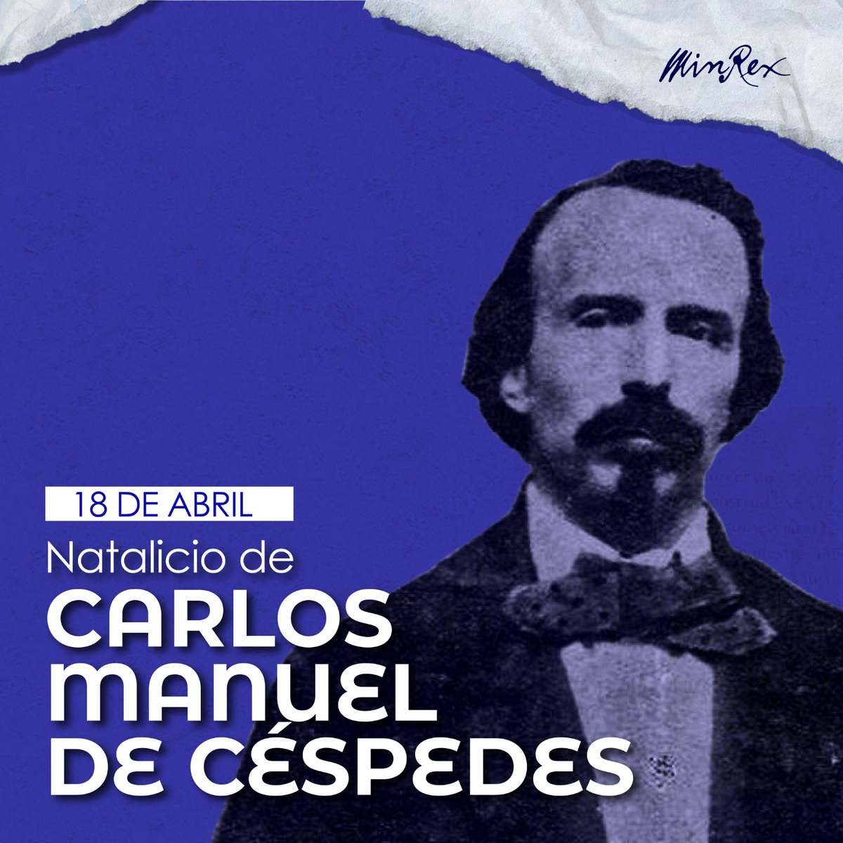 En el 205 aniversario de su natalicio, recordamos al Padre de la Patria y primer Presidente de la República en Armas, Carlos Manuel de Céspedes, quien nos legó su ímpetu e inclaudicable moral en la lucha por la independencia y soberanía de #Cuba. #CéspedesImpetuYGrandeza