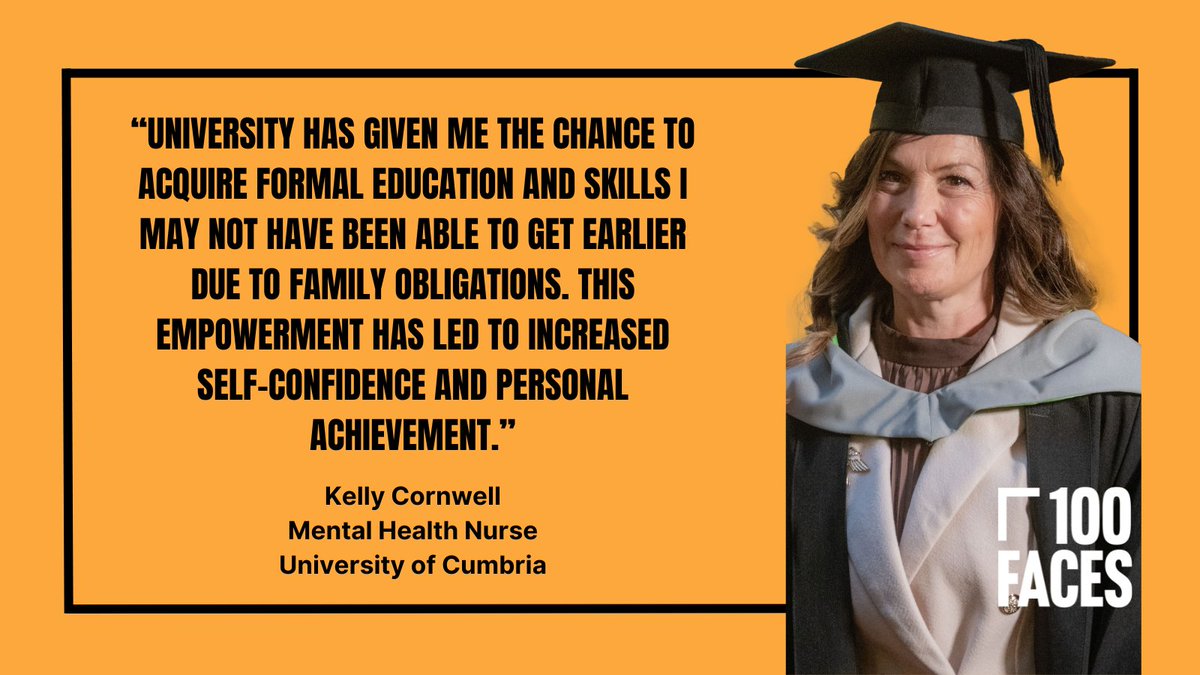 Kelly is a newly-registered Mental Health Nurse having graduated from @CumbriaUni in November 2023 – and her success comes after a year like no other. Read Kelly's story: loom.ly/dCWxW88 #100Faces