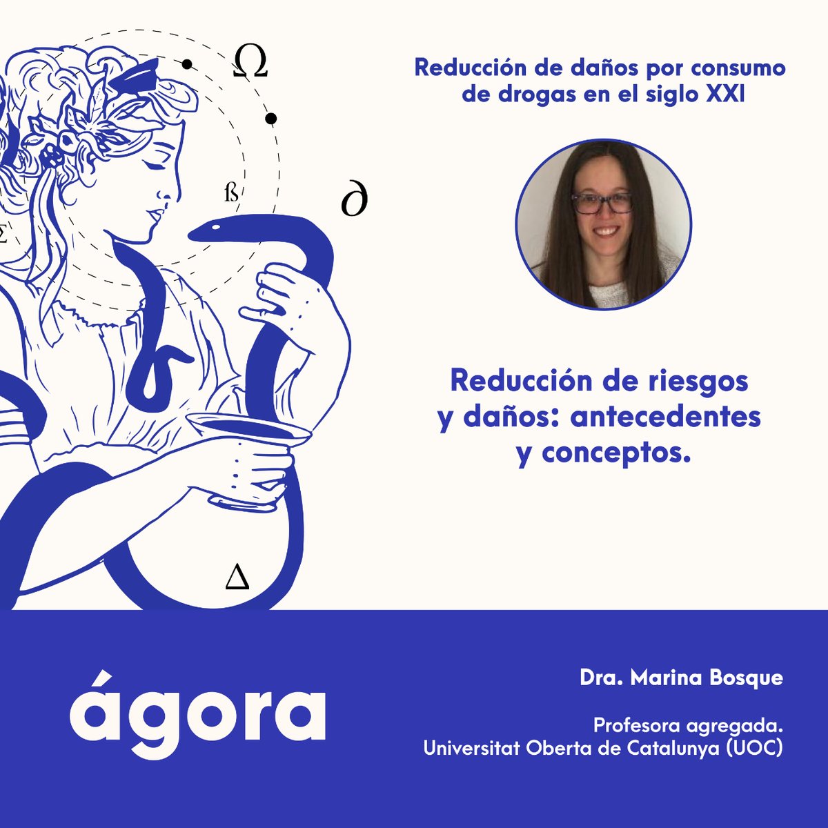 🗣️ En el #ÁGORA del próximo 25 de abril contaremos con la Dra. Marina Bosque, Profesora agregada de la UOC, que nos hablará de la reducción de riesgos y daños, sus antecedentes y conceptos. youtube.com/@PNSD