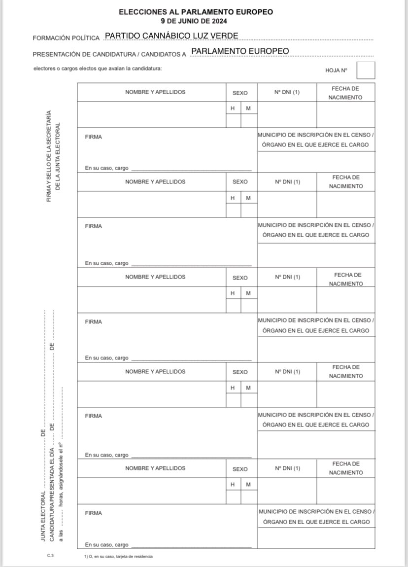 Y os animamos a firmar y recoger firmas para que <a href="/LuzverdeRc/">LuzVerde.PC</a> pueda llevar el cannabis a Europa y presentarse en las próximas elecciones de junio: luzverde.info, podéis descargar el impreso de firmas aquí: drive.google.com/file/d/1XS4wVi…