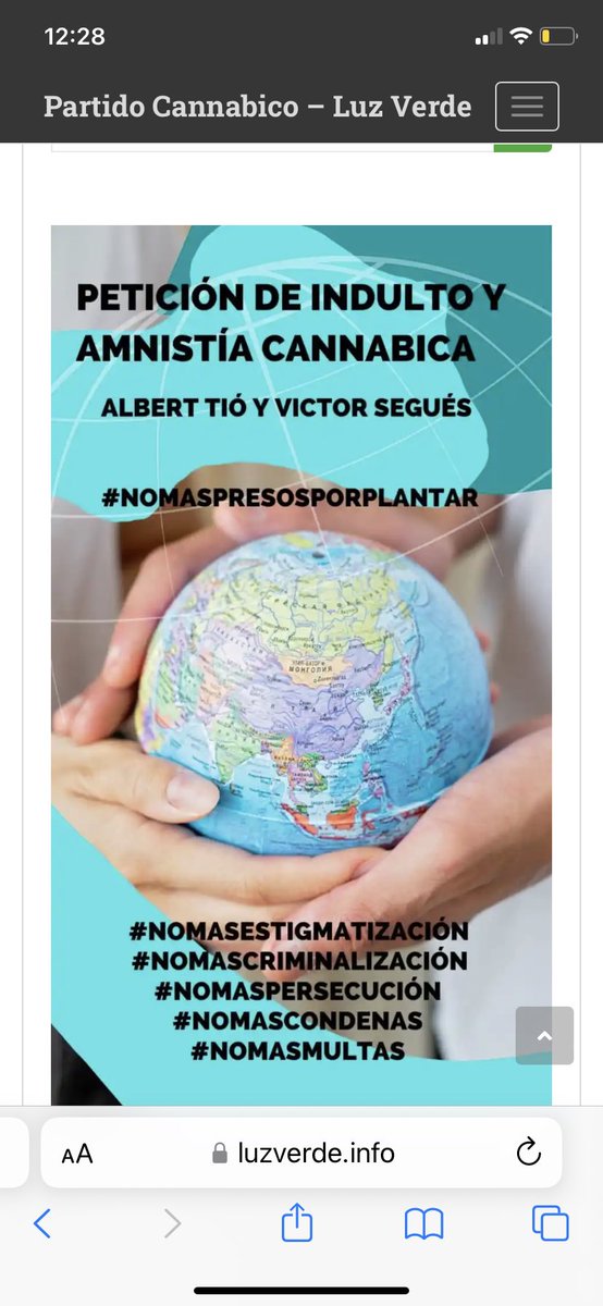 alberttio's tweet photo. https://t.co/3dmFsv1BF4 
#legalización #despenalización #indulto #aministíacannábica #indultoamnistíacannábica #NoMásPresxsPorPlantar #GreenLightEurope @BaulaAdvocacia @LuzverdeRc 
Campaña por el indulto a 2 activistas cannábicos represaliados y por la aministía cannábica 💚✊🏽🌱 https://t.co/MchiSgUTSt