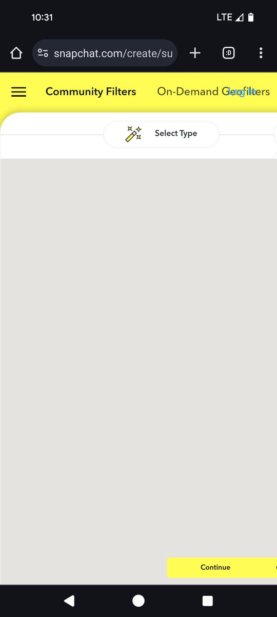 MADollarSign's tweet photo. @snapchatsupport why am I only seeing this when I try to select a location for a geofilter? I've tried multiple computers, browsers, networks, and even on mobile - nothing makes the map appear. https://t.co/kSxMdOepkW