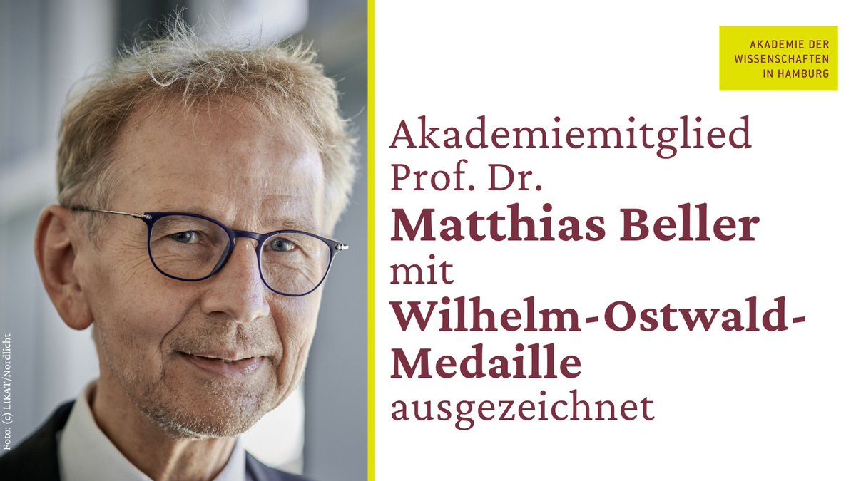 Für seine #Grundlagenarbeit auf dem Gebiet der #Katalyse hat Akademiemitglied #MatthiasBeller @likat_rostock in #Rostock die Wilhelm-Ostwald-Medaille der Sächsischen Akademie der Wissenschaften in Leipzig bekommen. Wir gratulieren herzlich🌻 @SAW_Leipzig awhamburg.de/aktuell/aktuel…