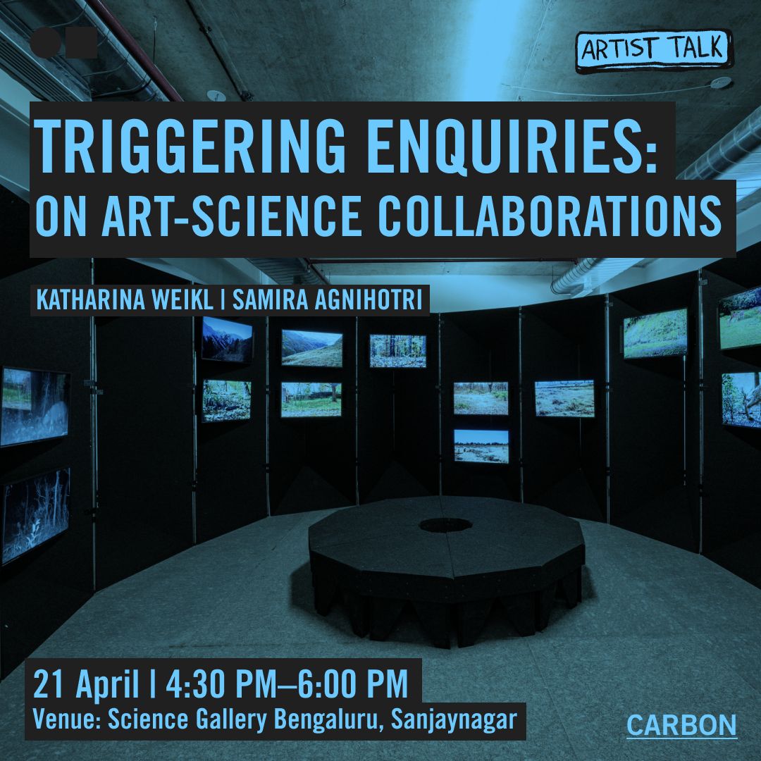 The intersection of #art & #science excite you? Want to explore it this Sunday at @SciGalleryBlr? @KatharinaWeikl, Head of Art x Science at @UZH_en, will be in #conversation with #ecologist, Samira Agnihotri. Weikl heads @MotionTriggered, a video-installation project... 1/2