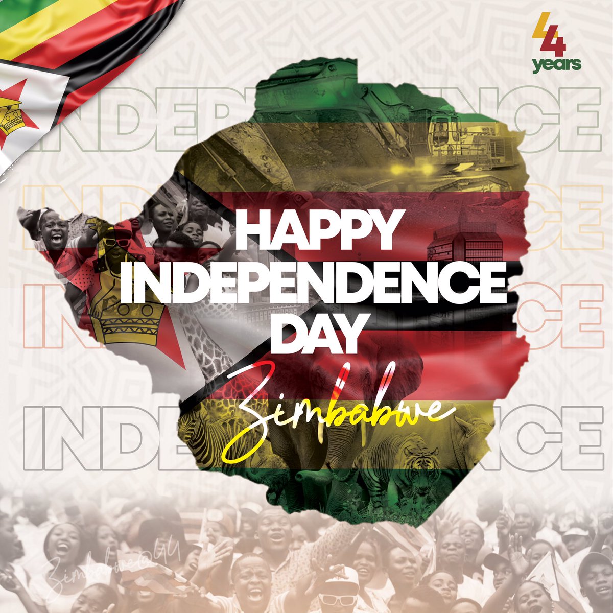 Happy Independence Day Zimbabwe. Zim@44. God bless us and God bless Zimbabwe 🇿🇼🔥

#ZimbabweIndependenceDay #zimbabwe #Zim44 #zimcelebs #designer #design #creative #Photoshop #ZimDay #zim🇿🇼