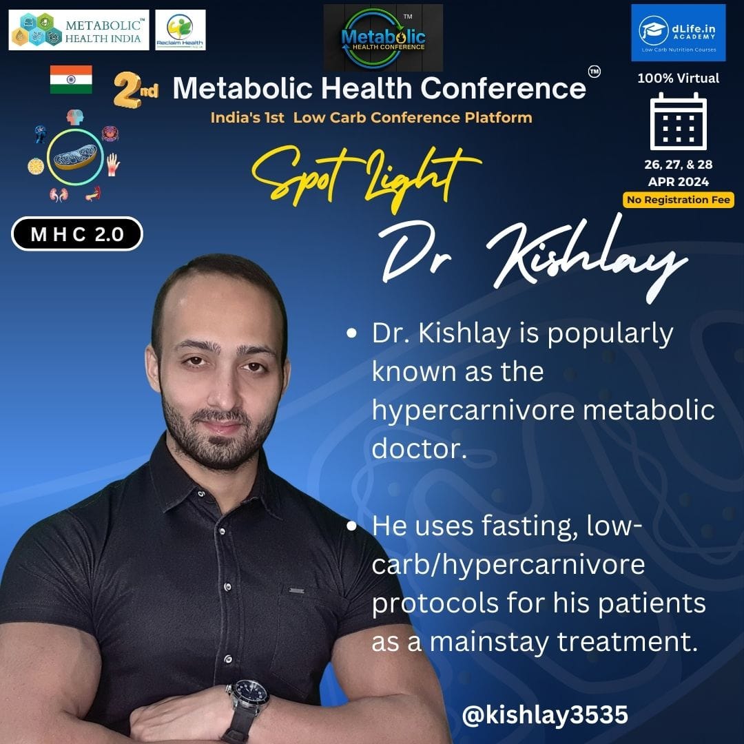 #MHC2024 is round the corner - April 26 thru 28.

 'Know the guest' series.

Thank you Dr Kishlay @kishlay3535  for agreeing to be a part of this event - 2nd Metabolic Health Conference from India.

Registration link:
live.imagicahealth.com/mhc2024/

Organized by Shashikant Iyengar