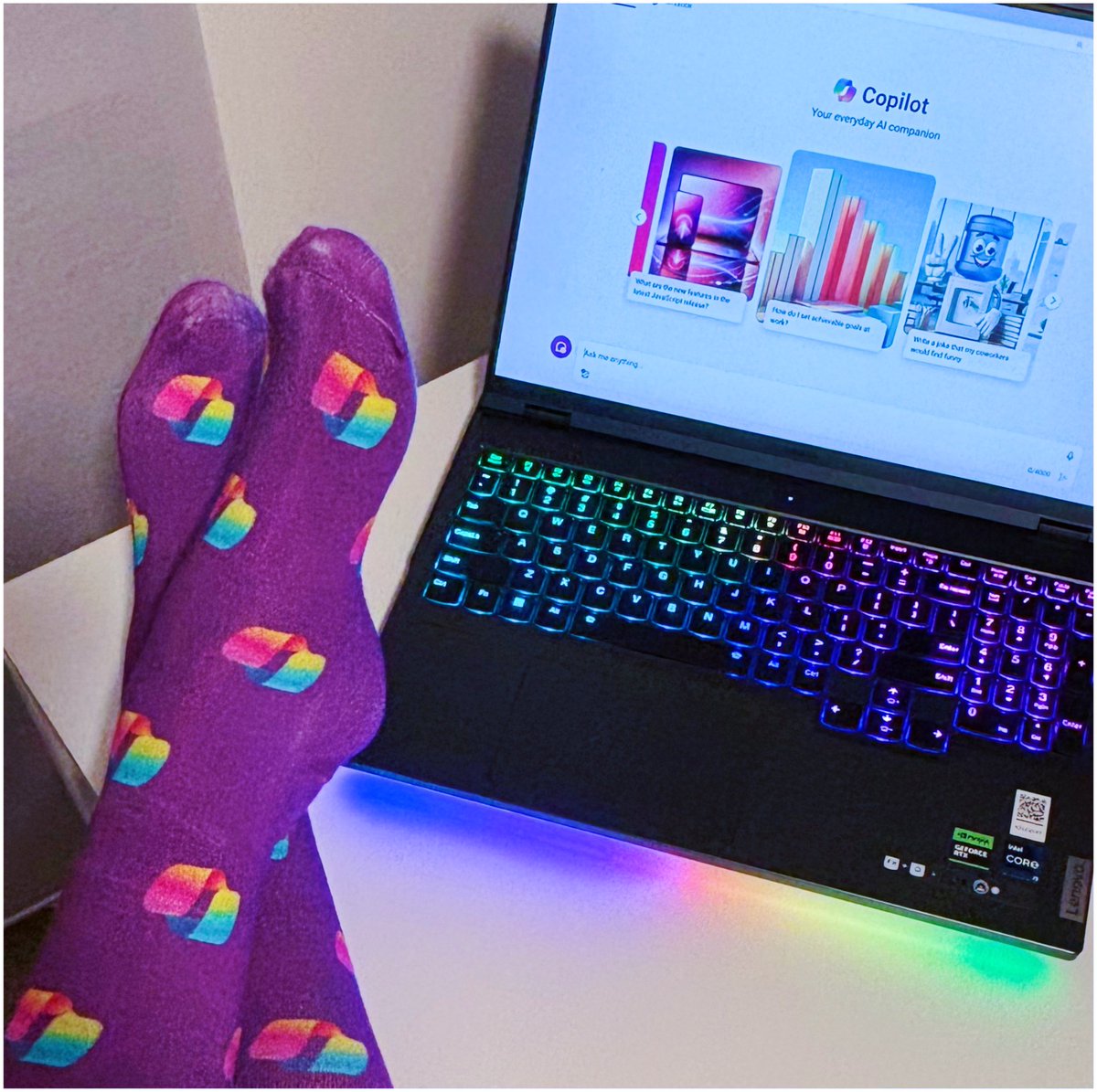 Matching socks #Microsoftcopilot
❤️🧡💛💚🩵💙💜