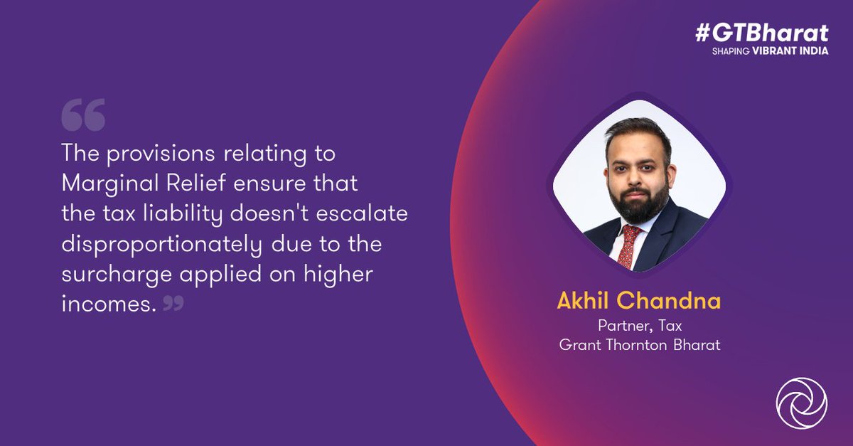 Akhil Chandna, Partner, Tax, #GTBharat, emphasises the importance of marginal relief on surcharge, ensuring fair taxation for high-income earners. Read the full coverage in The Economic Times: brnw.ch/21wIVo7 #TaxInsights #FairTaxation