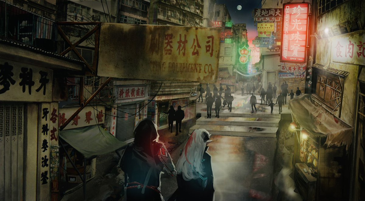 Cyberpunk street inspired by Kowloon
Walled City

#conceptart #universityproject #digitalart #photoshop #oldbuildings #street #neonsigns #cyberpunk #art
#hongkong #kowloonwalledcity #九龍寨城 #九龍城 #香港
