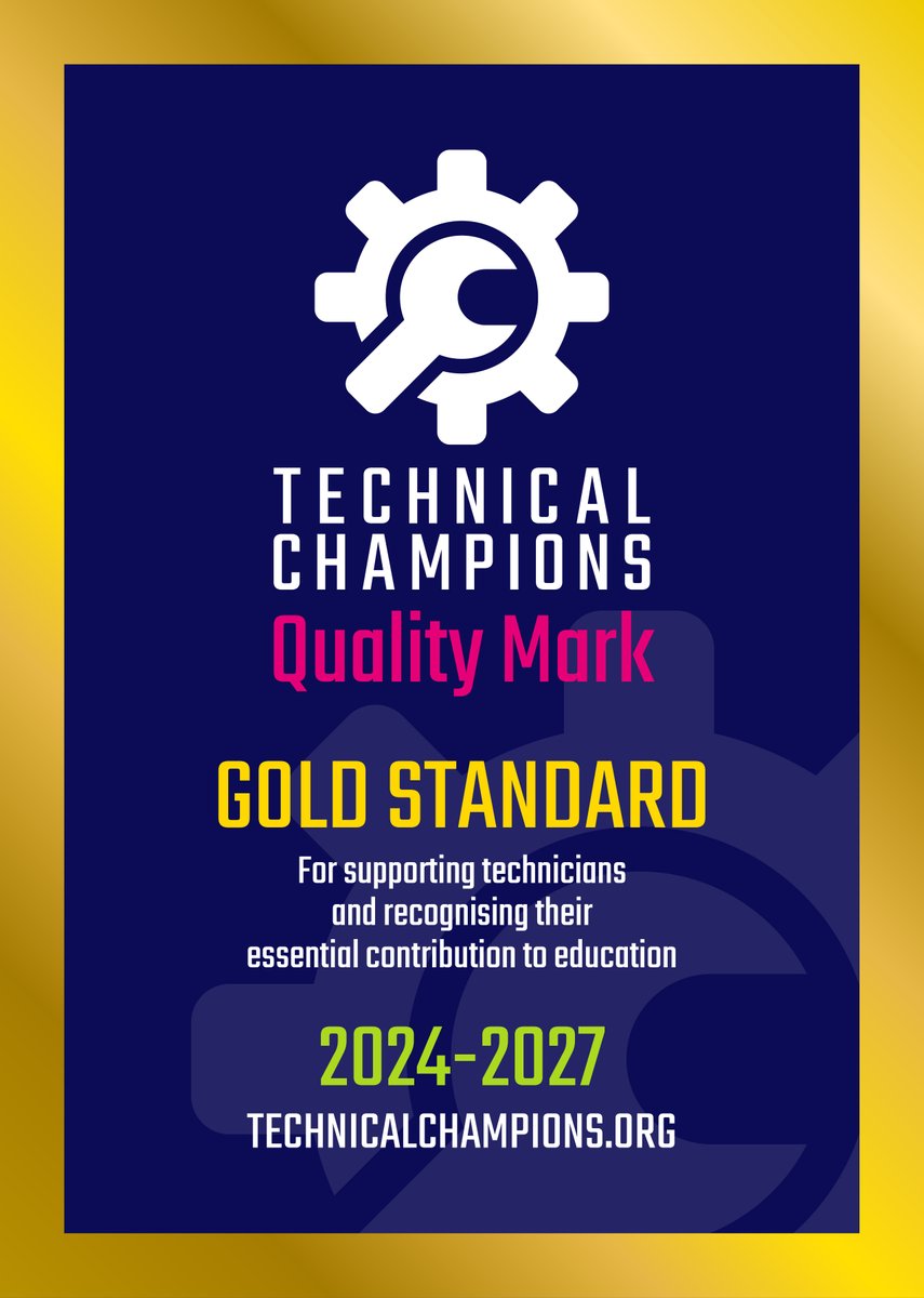 Technical Champions (@technicalchamps) on Twitter photo Congratulations to <a href="/GoldingtonAcad/">Goldington Academy</a> who have this week achieved our Technical Champions GOLD STANDARD quality mark for outstanding support of their technical staff.
technicalchampions.org Congratulations to <a href="/GoldingtonAcad/">Goldington Academy</a> who have this week achieved our Technical Champions GOLD STANDARD quality mark for outstanding support of their technical staff.
technicalchampions.org