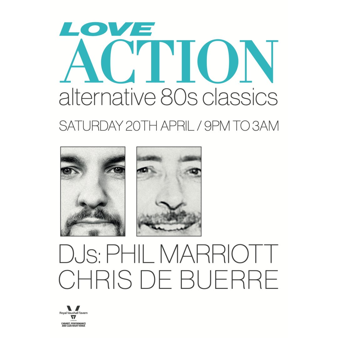 If you like the darker side of 80s pop, head to @thervt this Saturday night as I'll be joining Chris de Buerre to play some of our favourite alternative classics (and some other gems that don't get played enough) at LOVE ACTION. More → bit.ly/3VOXssg #80smusic