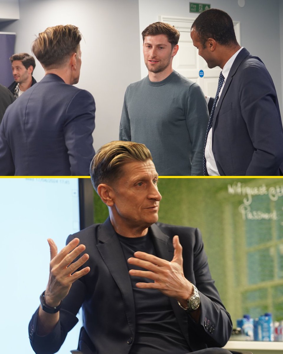 Crystal Palace Chairman Steve Parish came into the PFA Business School yesterday to deliver a session on Global Football Business Management to PFA members including Ben Davies. @CEO4TAG 🤝 Find out more about the PFA Business School ➡️ businessschool.thepfa.com