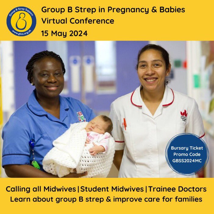 The 2024 Group B Strep in Pregnancy and Babies virtual conference is on Wednesday 15 May 2024 and is for all healthcare professionals interested in group B Strep, especially those working in maternity and neonatal care. Book today! ow.ly/ag5E50RejLj