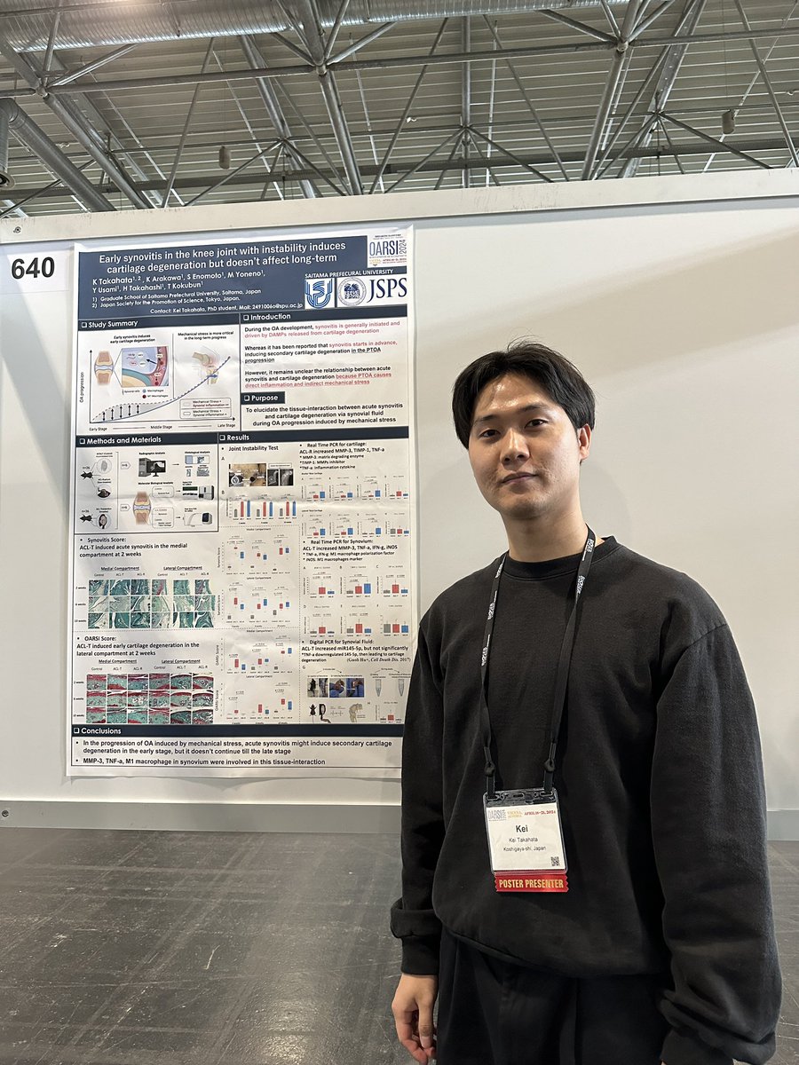 doctor_tkht's tweet photo. Finally OARSI 2024 started in Austria 🇦🇹

I have two poster: relationship synovitis and cartilage degeneration via synovial fluid miRNA, and initial effect of compression stress during ACL rupture on OA progression. Let’s come and discuss 🔥🔥 https://t.co/Vh0XQiqIEO