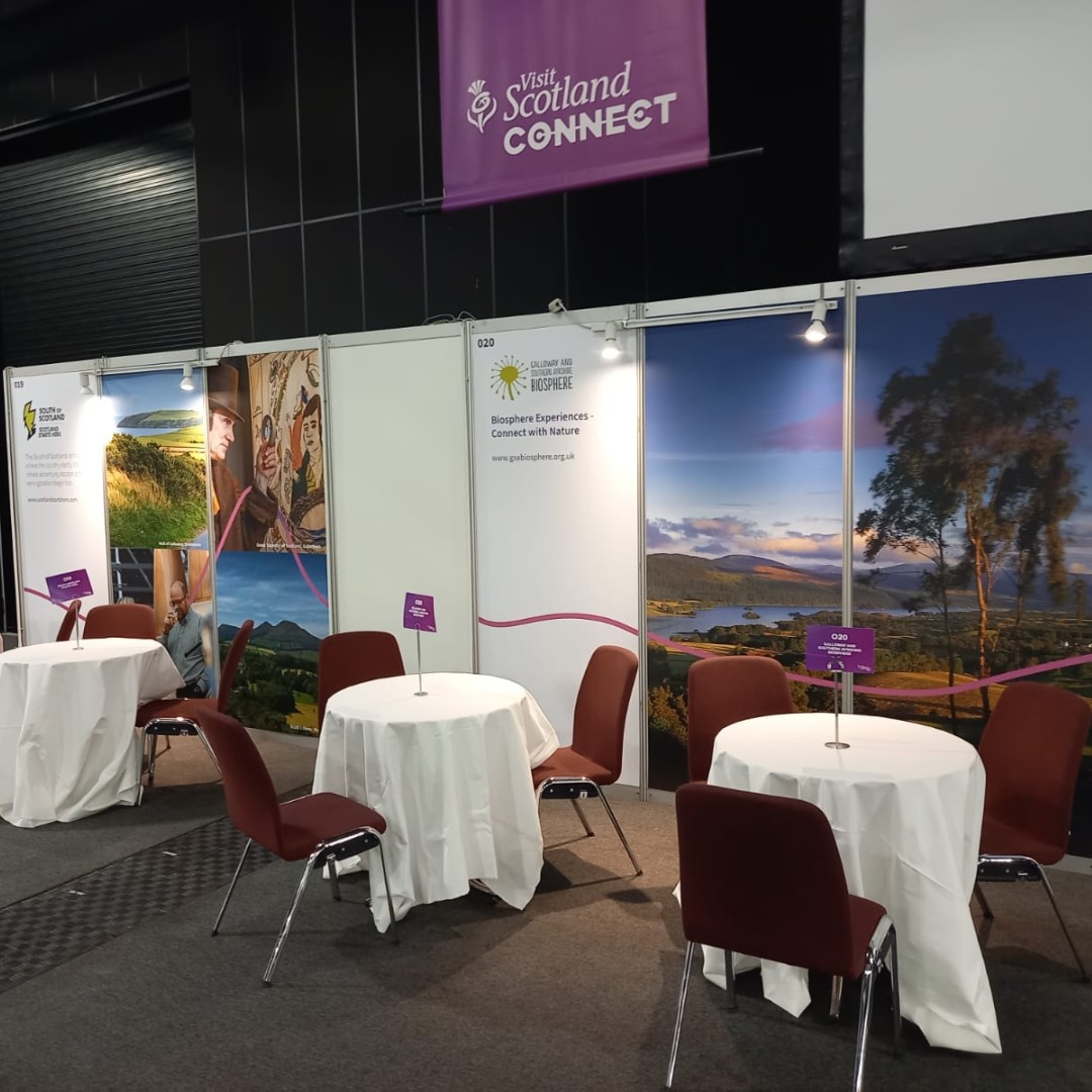 Pics from @VisitScotland Connect in Aberdeen, where the #gsabiosphere's business team are promoting Biosphere Experiences to #traveltrade representatives from all over the world. Excited to share Biosphere Guides & Certification Mark businesses - #sustainabletourism for the win!