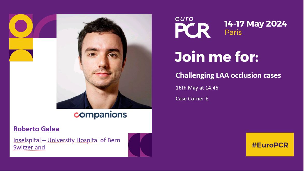 If you want to know some tips and tricks about how to approach tricky LAAC cases, don't miss the dedicated session at the EuroPCR Congress! @PCRonline