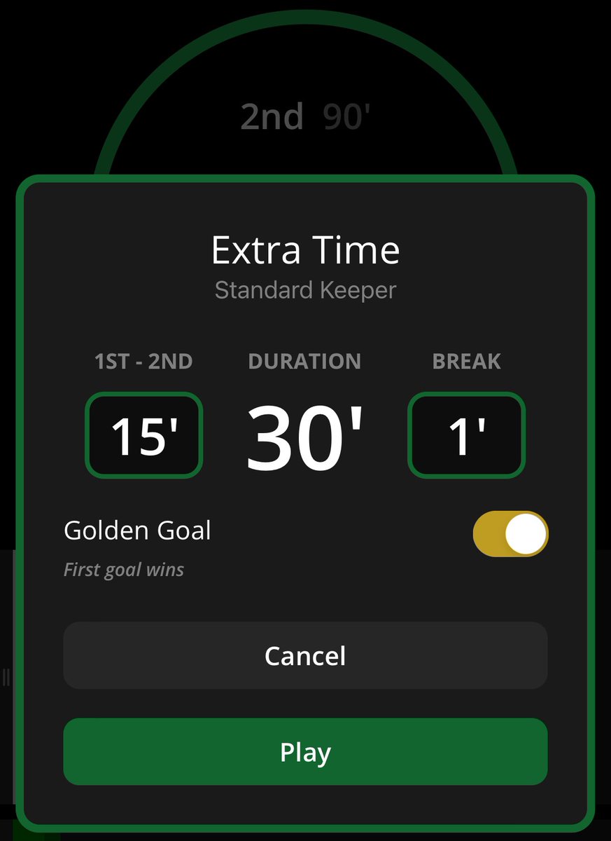 Going to Extra Time!? The @MatchKeeperApp keeps things simple, including the new Golden Goal option.