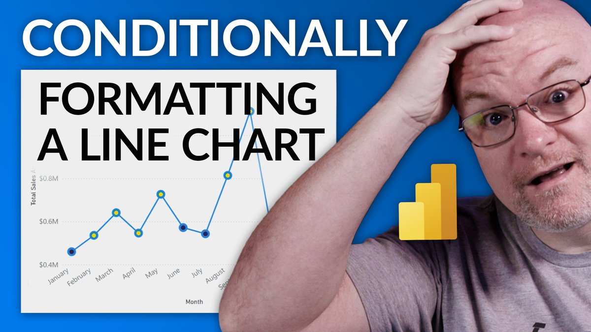 You have a requirement that your line chart needs to be conditionally formatted. But wait! There's no option to do that within #PowerBI? Go to another tool? NOPE! @awsaxton has you covered! Watch on YouTube - guyinacu.be/linechartcondi…