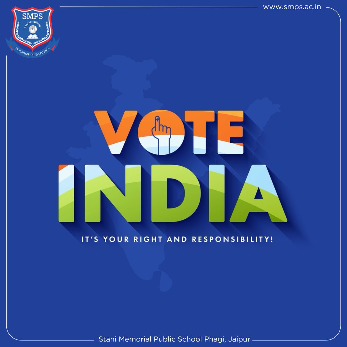Make your mark on 19 April 2024! Voting is the cornerstone of democracy, and your participation shapes the foundation of our nation. 

#VoteForChange #YourVoiceMatters #DemocracyInAction #VotingDay2024 #Rajasthan  #Loksabha #Loksabhaelection #India #VotingRights