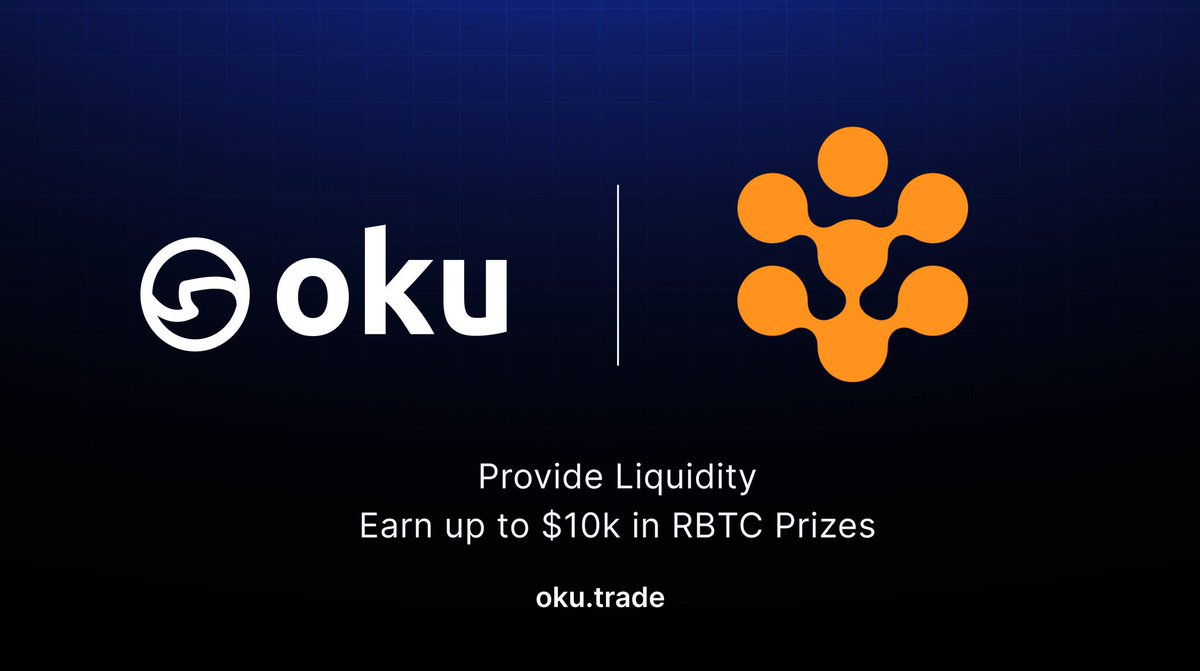Rootstock and Oku are hosting a liquidity campaign worth $10,000, offering you the opportunity to share in the prize pool by deploying a $100 LP position on Oku.

Rewards:
1. Immediate availability of $2,500 for participants.

#rootstock