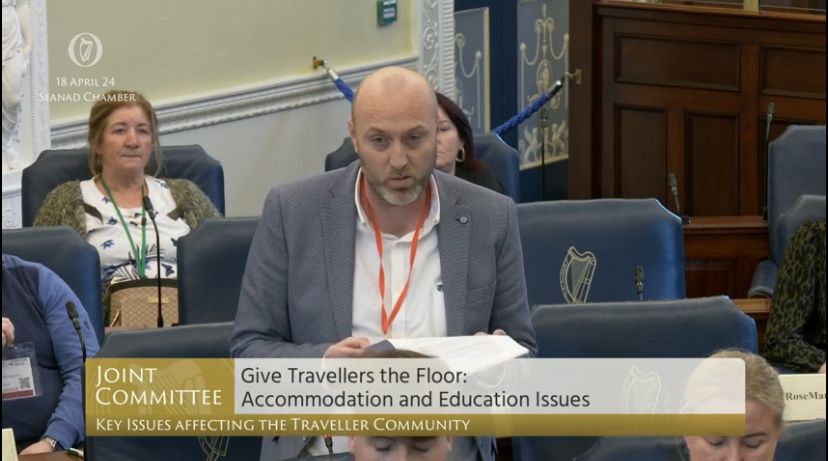 PaveePoint's tweet image. &quot;Travellers are dying of the same causes as the general population - cancer, CVD and respiratory issues. However, in far greater numbers. This tells you Travellers are not getting access to timely or quality care&quot; - Pa Reilly speaks on Traveller health #TravellersTakeTheSeanad