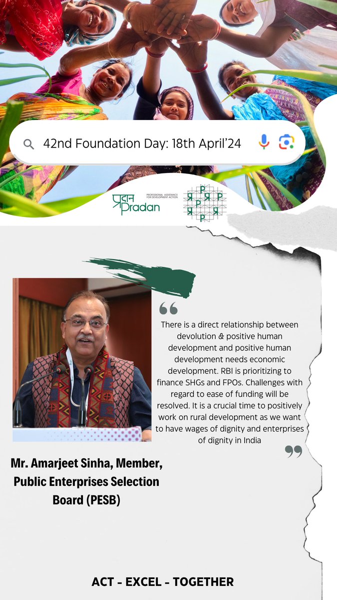 Mr. Amarjeet Sinha, Member, Public Enterprises Selection Board (PSEB) talks about the importance of devolution for inclusive development. #42ndfoundationday #FoundationDay