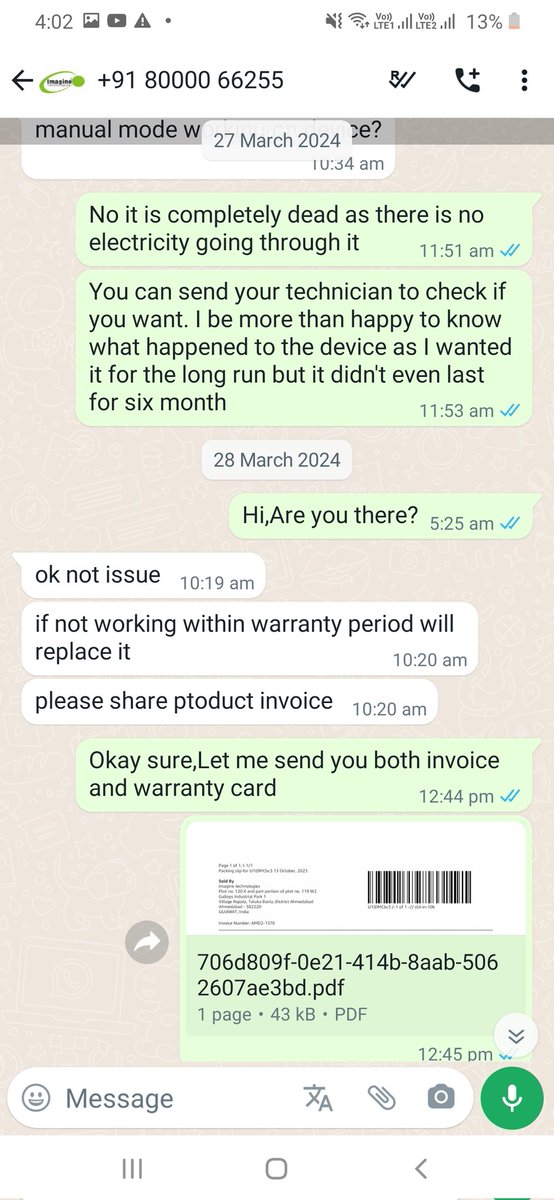 sarcastipeople's tweet photo. @amazonIN Order Number: 402-9718115-0982751
Thought #Amazon would honor 1-year warranty, but when item stopped working in 3 months, I contacted you. You told me to reach out to the seller, who ghosted when asked for replacement. Is this how trust is built now? #CustomerService#Disappointed https://t.co/0PNkWKkUKy
