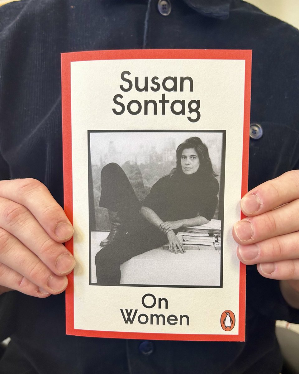 New in! Paperback ‘On Women’ by SUSAN SONTAG — in hands of cover designer ⁦@ChrisBentham89⁩ (Photo by Thomas Victor — Susan Sontag, New York City, 1978)